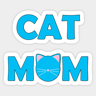 Cat Mom (Cerulean) Sticker